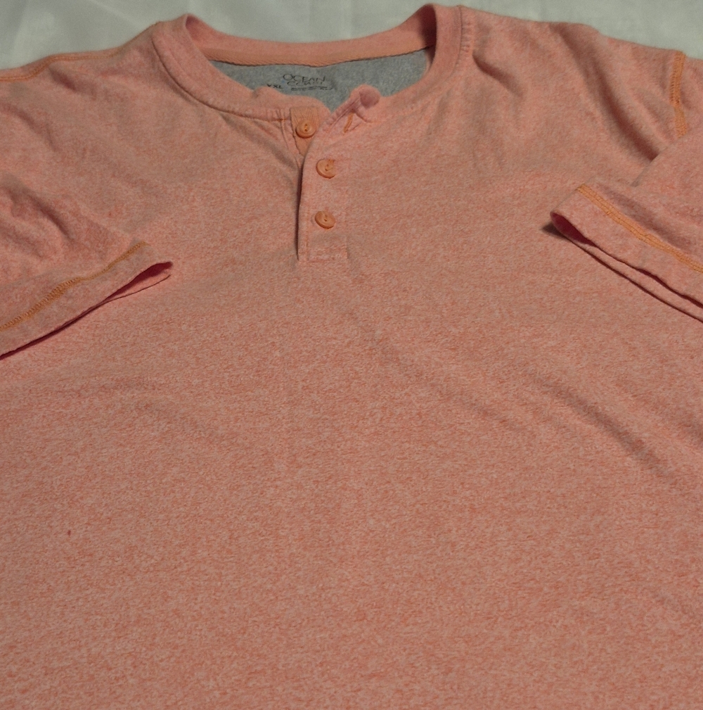 Super Comfortable Ocean Coast Coral Henley Shirt XXL